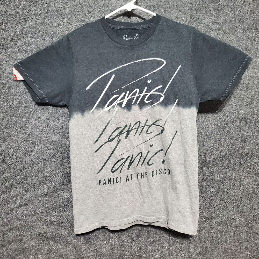 Panic At The Disco Shirt Mens Small Gray Manhead Rock Band Music Y2K Casual